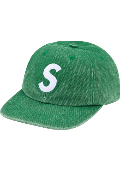 Supreme Pigment Coated Canvas S Logo Green