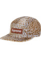 Supreme Leopard Velvet Camp Cap Tan