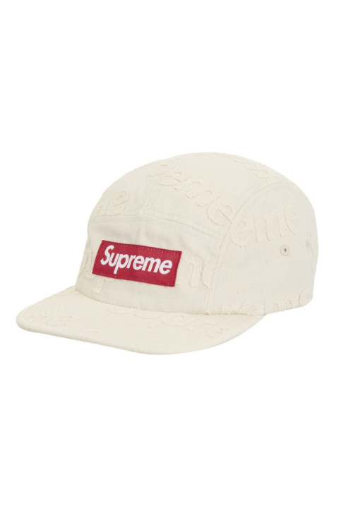 Supreme Lasered Denim Camp Cap White