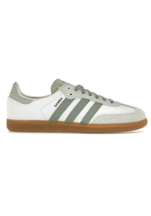 adidas Samba OG in silver, off-white, green and mauve